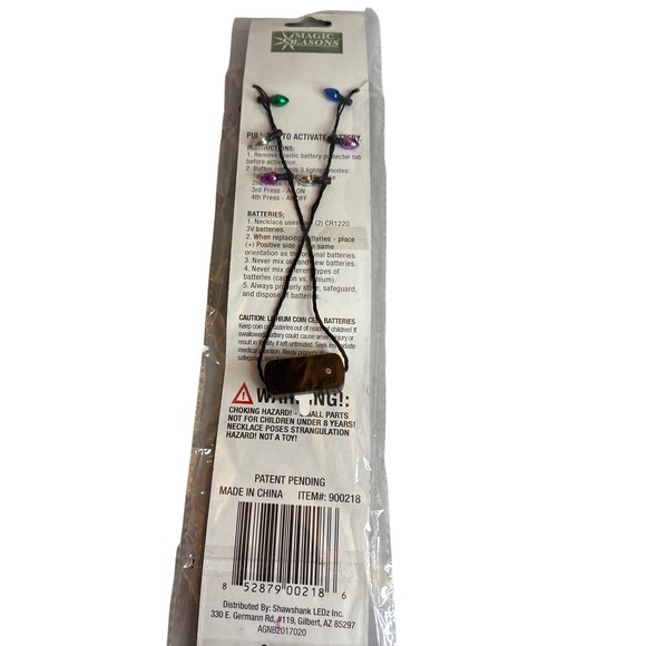 Seasons Holiday Flashing Necklace Mini Bulbs 8 LED 3 Modes‎ Batteries Christmas - Picture 5 of 8